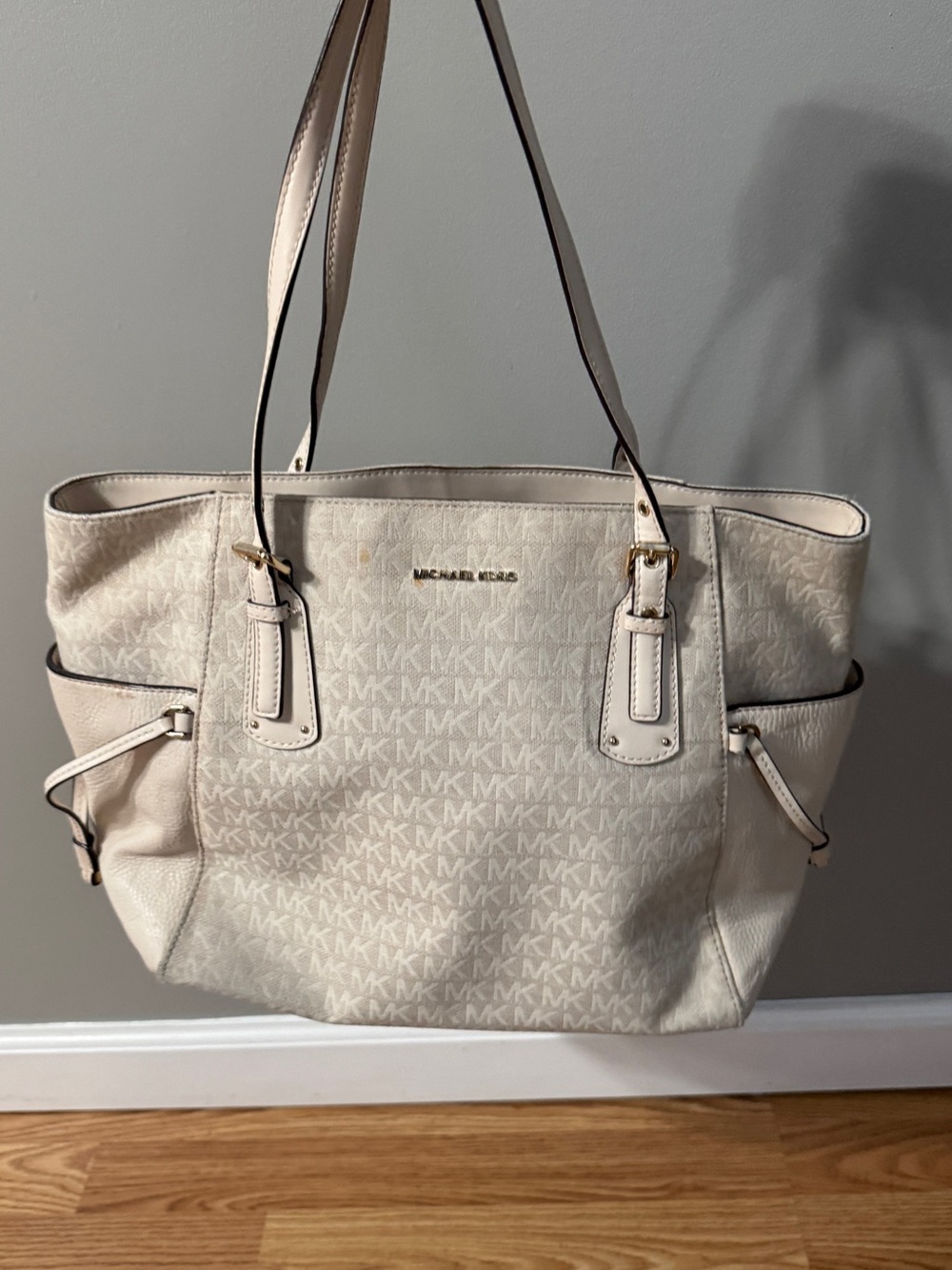 Michael Kors Cream Signature MK Logo Tote